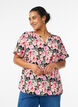 Blouse met korte mouwen en v-halslijn, Roze, Model image number 0