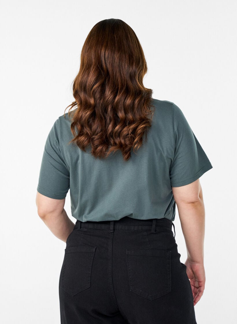 T-shirt met print, Groen, Model image number 2