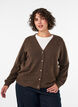 Vest met decoratieve knopen en V-hals, Bruin, Model image number 0