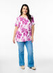 T-shirt met bloemenprint, Roze, Model image number 1