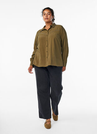 ZizziShirt met studs, Dark Olive, Model image number 4