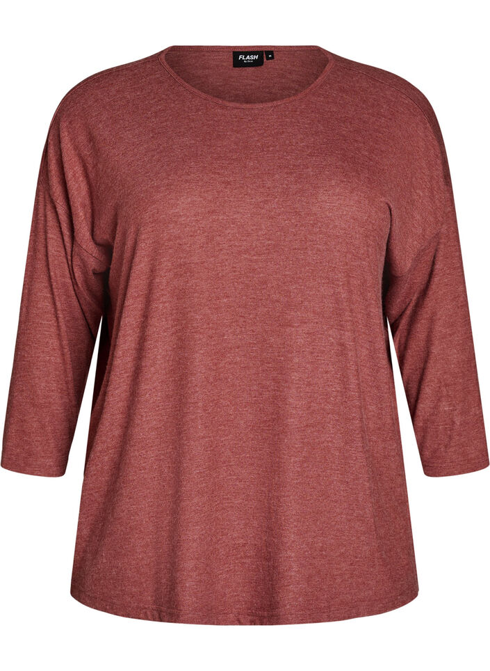 Jersey blouse met 3/4 mouwen, Rood, Packshot image number 0