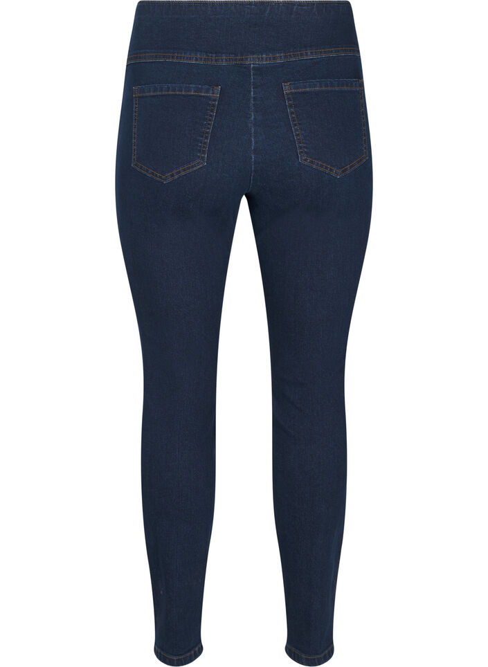Rekbare jeggings met een hoge taille, Blauw, Packshot image number 1
