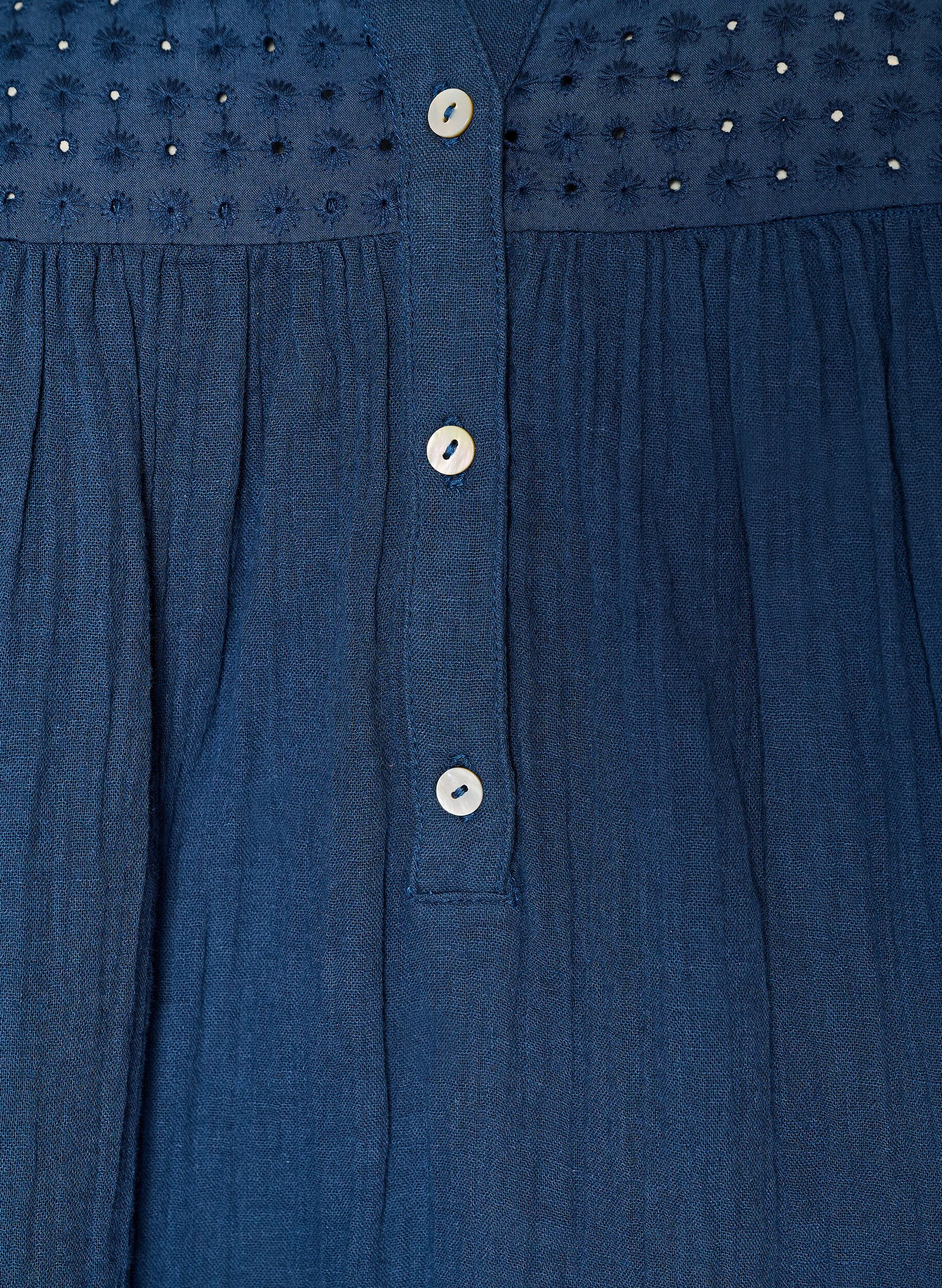 ZizziKatoenen mousseline tuniek met broderie anglaise, Blauw, Packshot image number 2