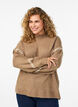 Jumper met decoratieve stiksels, Bruin, Model image number 0