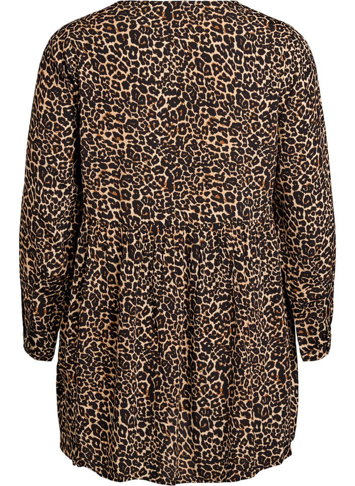 Lange mouwen tuniek met een naad, Bruin, Packshot image number 1