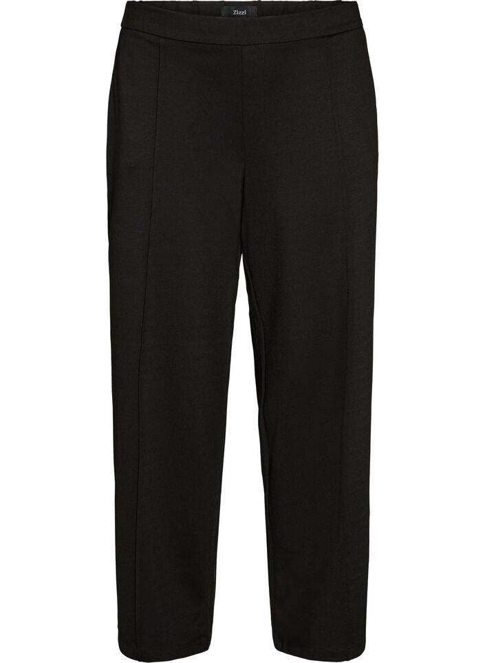 Losse jerseybroek met hoge taille, Zwart, Packshot image number 0