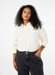 Polo shirt met lange mouwen en strepen, Vanille, Model image number 0