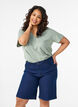 Short en jean ample &agrave; taille haute, Bleu, Model image number 0