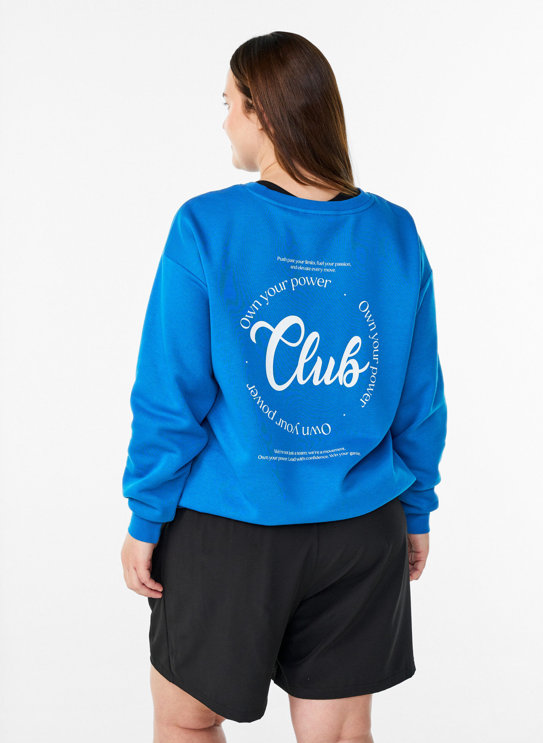 ZizziSweatshirt met tekst print, Blauw, Model image number 2
