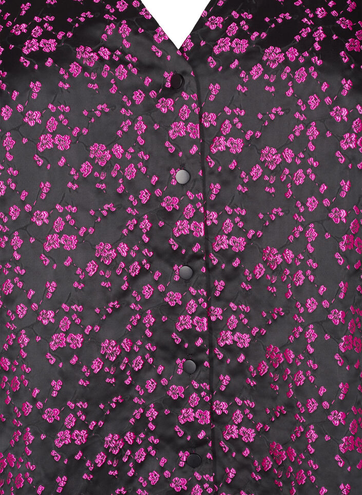 Geborduurde blouse met korte mouwen, Zwart, Packshot image number 2