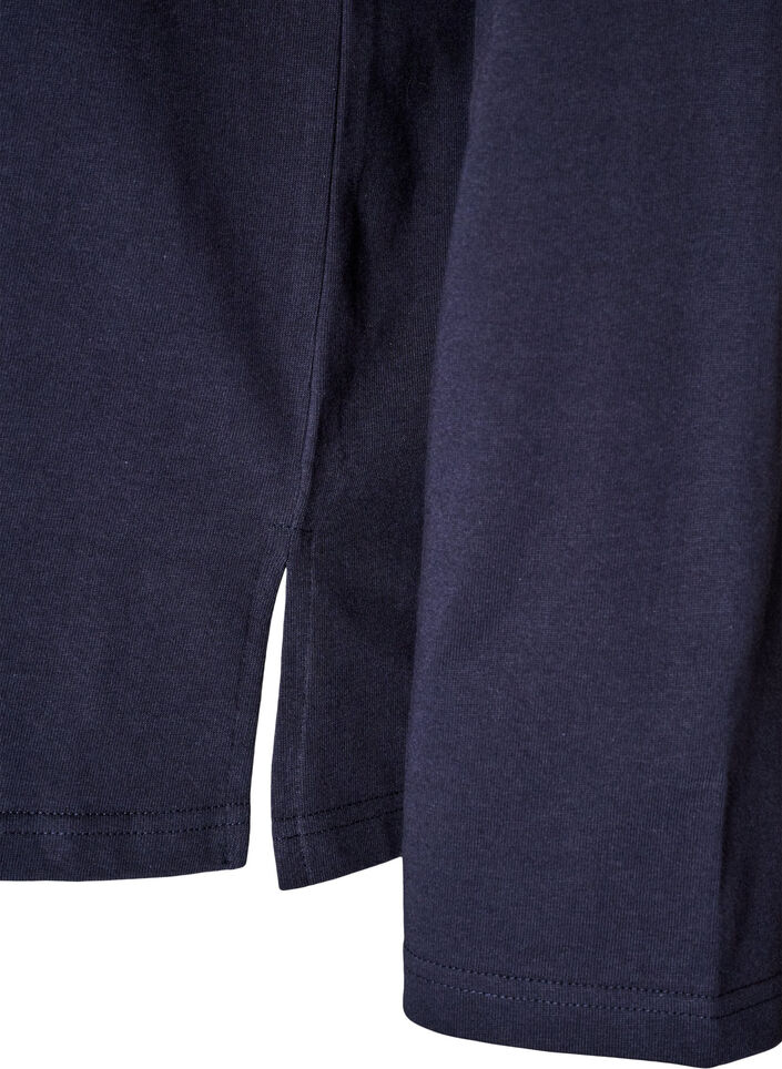 Jerseyblouse met lange mouwen en tekstprint, Blauw, Packshot image number 3