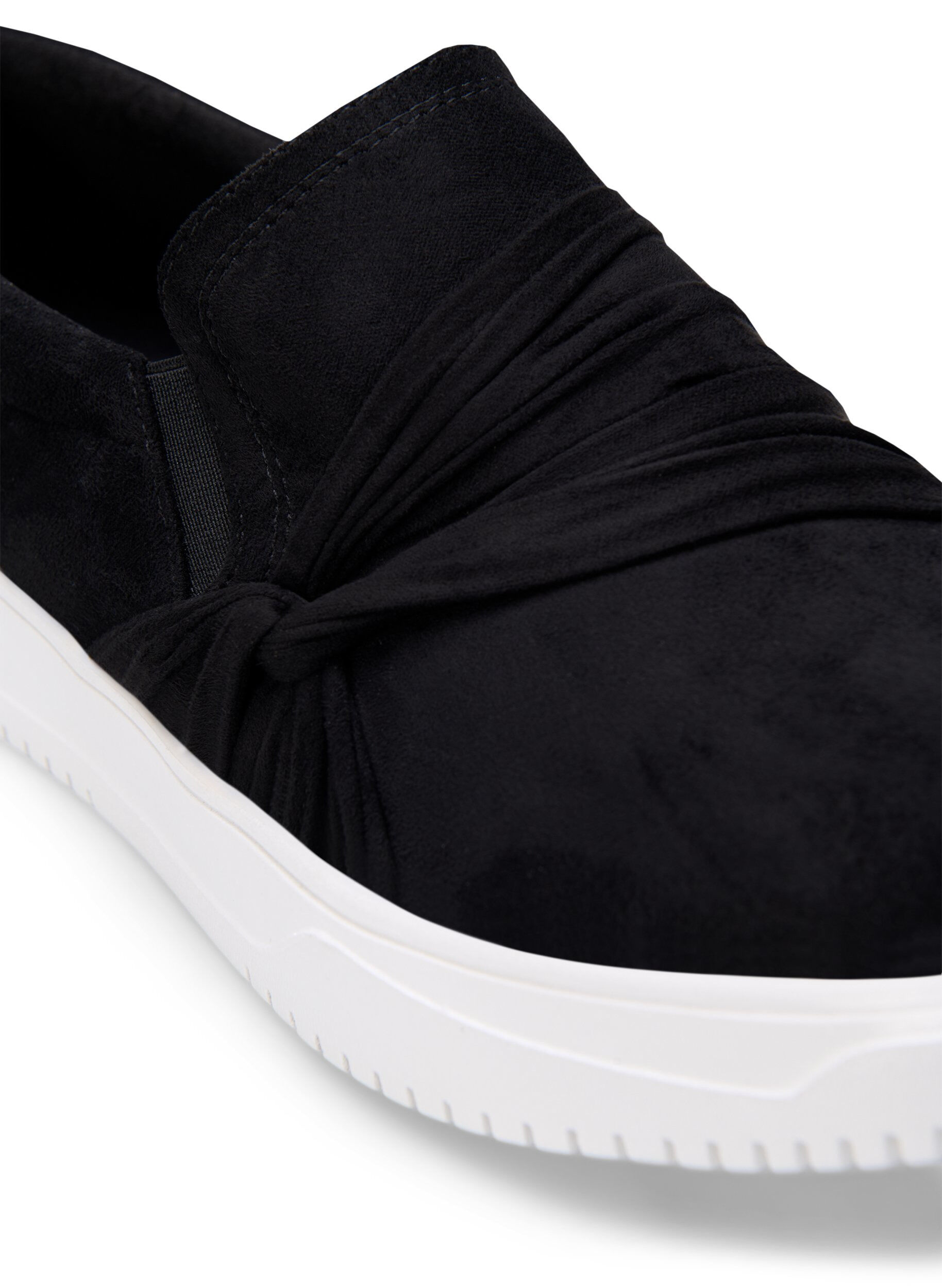 ZizziBrede slip-on-pasvorm met knoopdetail, Zwart, Packshot image number 3