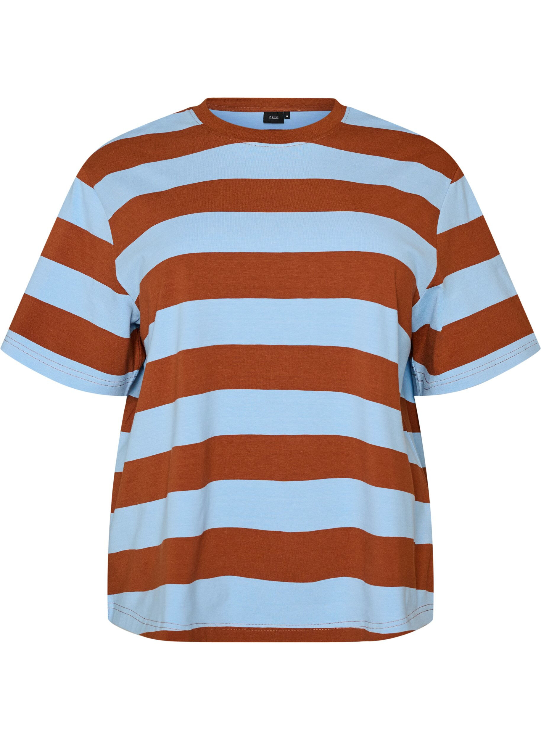 Oversized T-shirt met strepen en 1/2 mouwen