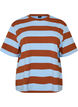 Oversized T-shirt met strepen en 1/2 mouwen, Blauw, Packshot image number 0
