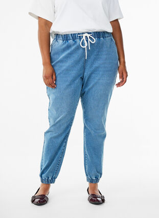 ZizziDenim joggers met zakken, Light Blue Denim, Model image number 2