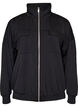 Jersey vest met rits en hoge kraag, Zwart, Packshot image number 0