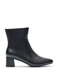 Wide fit - Enkelboots met blokhak, Zwart Wide fit - Enkelboots met blokhak