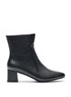 Wide fit - Enkelboots met blokhak, Zwart, Packshot image number 0