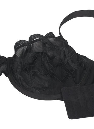 ZizziBalconette bh met grafische kanten, Black, Packshot image number 3