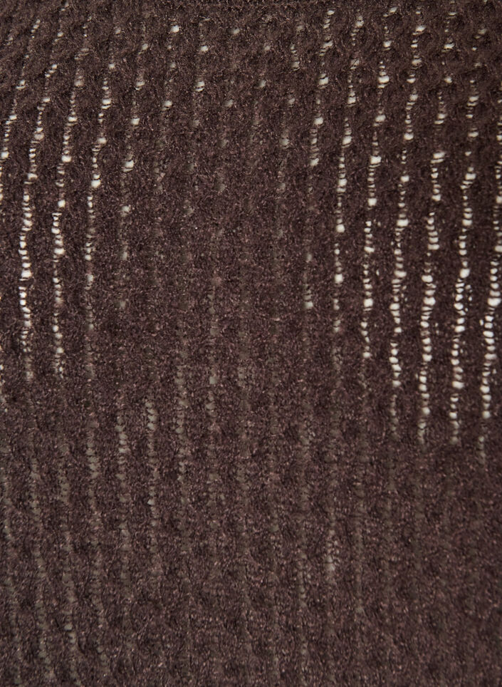 Gebreide blouse met een opengewerkt structuurpatroon, Bruin, Packshot image number 2