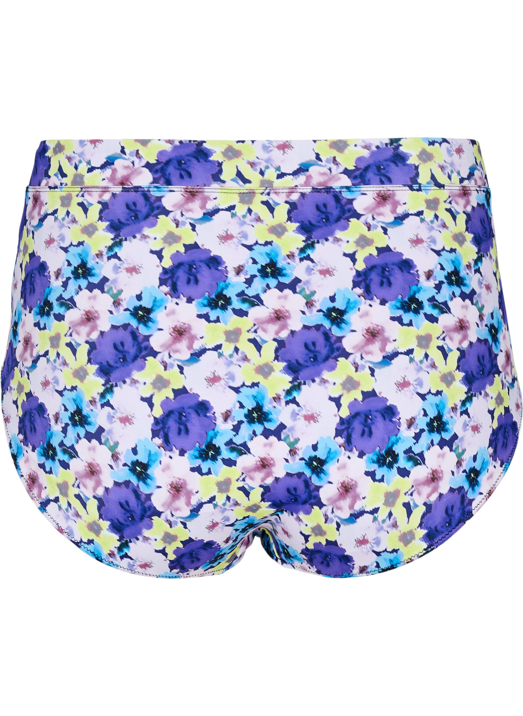 ZizziHoge taille bloemen bikinibroekje, Paars, Packshot image number 1