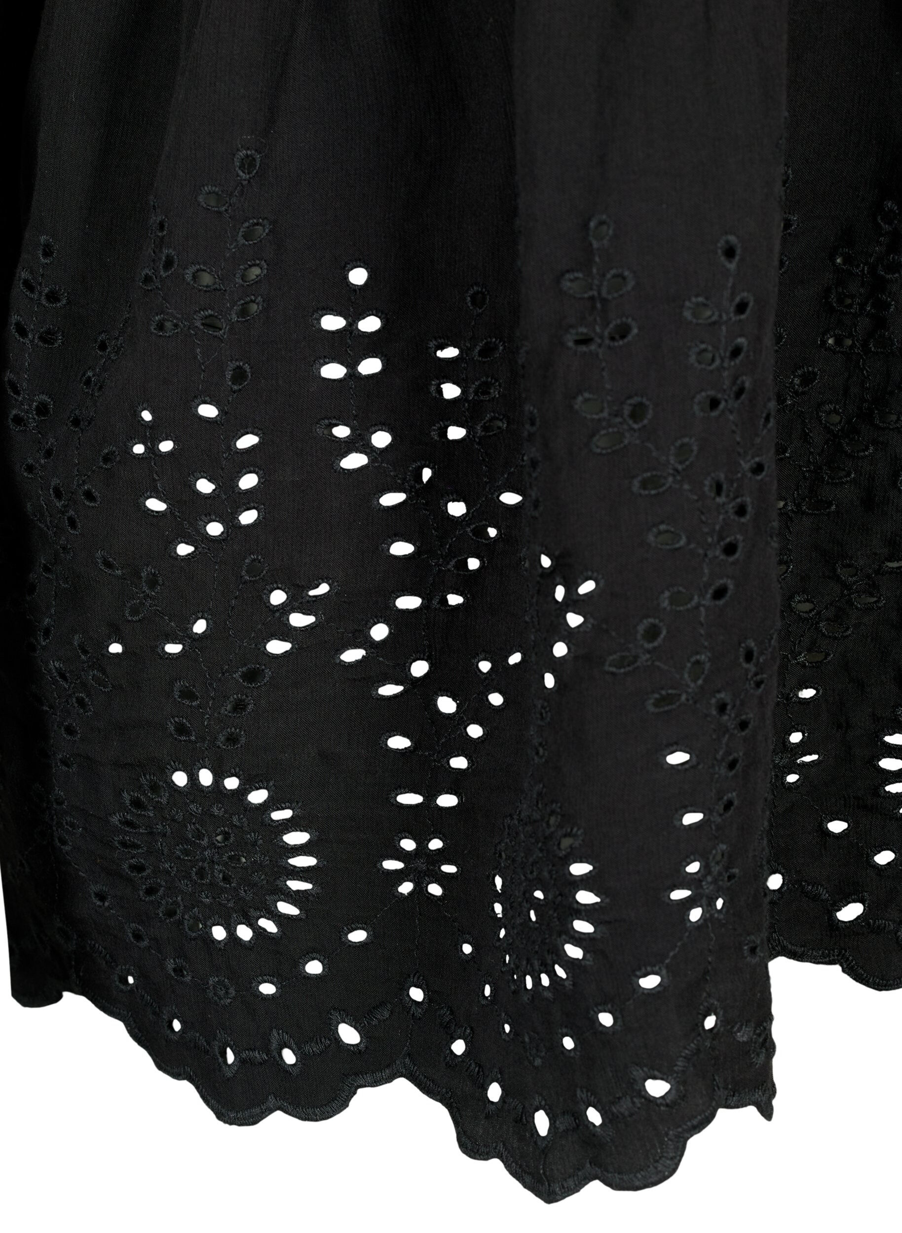 ZizziViscose blouse met anglaise borduursel, Black, Packshot image number 3