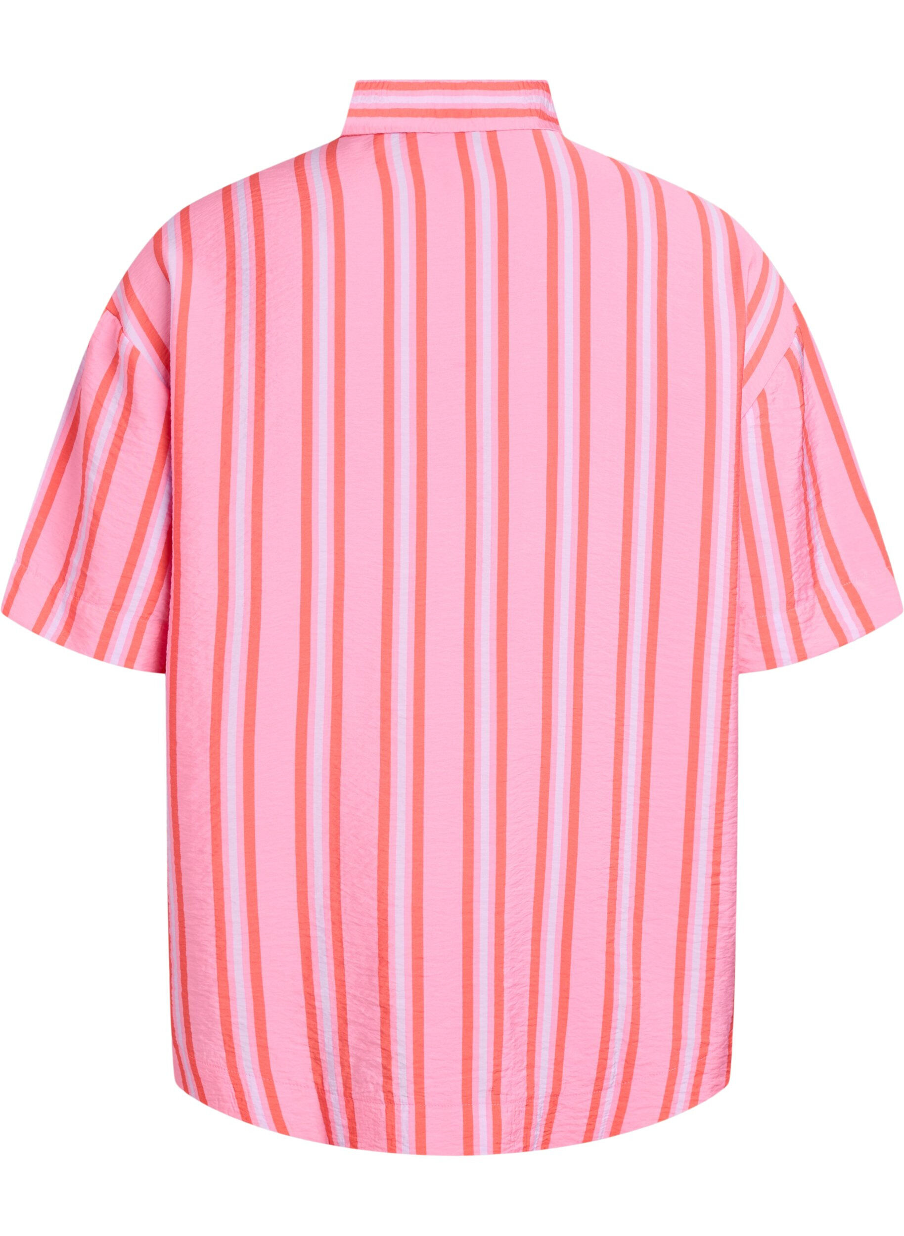 ZizziChemise &agrave; rayures en viscose &agrave; manches courtes, Rose, Packshot image number 1