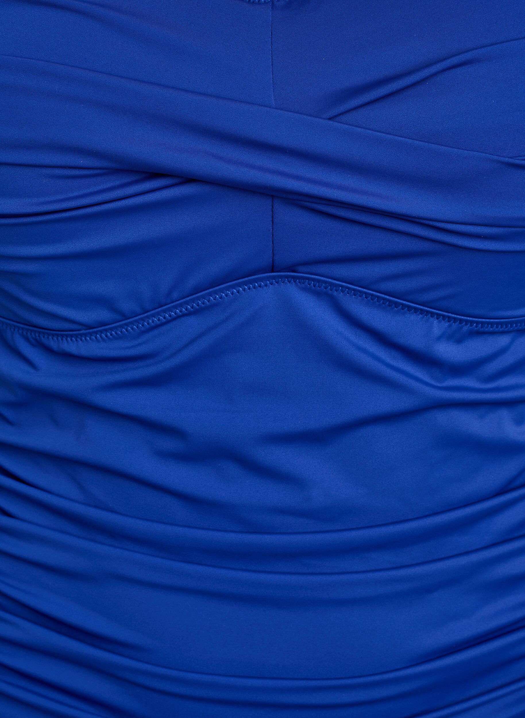 ZizziGewatteerd badpak met draperie, Blauw, Packshot image number 2