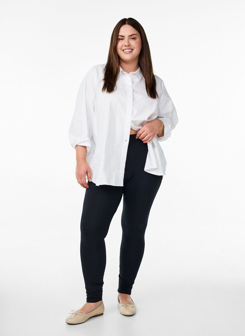 Legging in katoen met voering, Zwart, Model image number 1