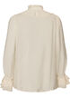 Viscose blouse met ruches en lange mouwen, Vanille, Packshot image number 1