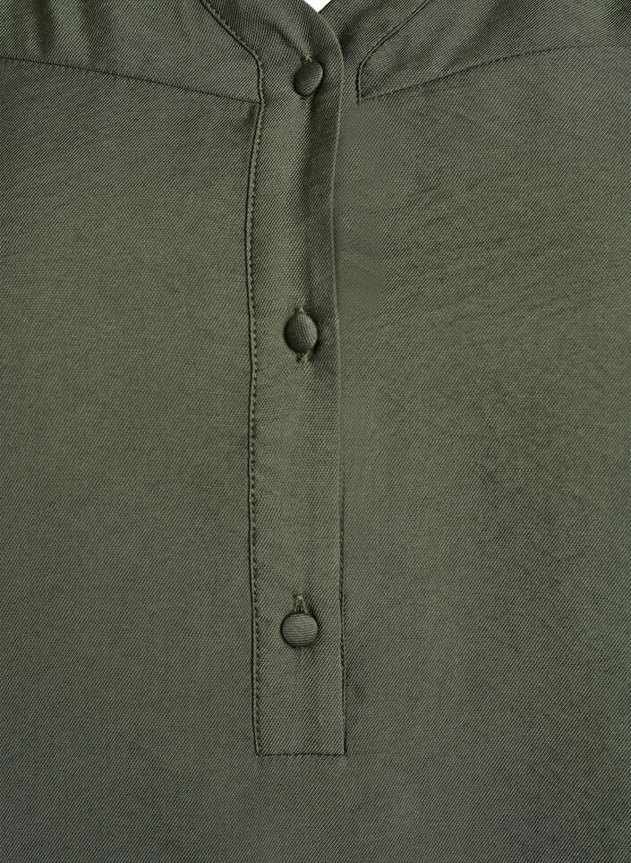 Viscose blouse met smock en geplooide details, Groen, Packshot image number 2