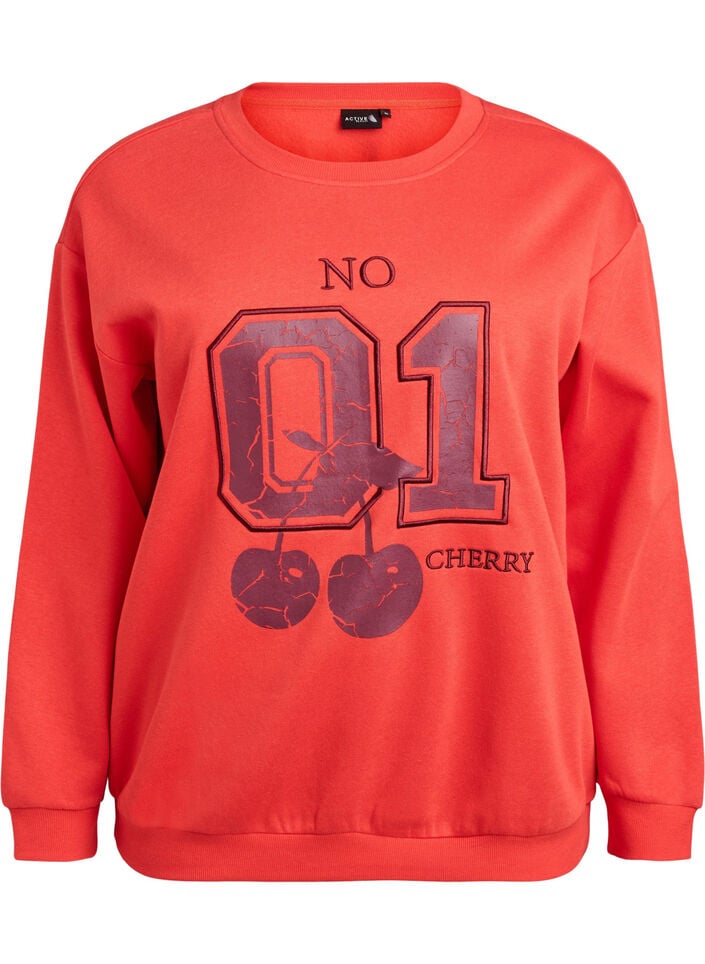 Sweatshirt met motief aan de voorkant, Rood, Packshot image number 0