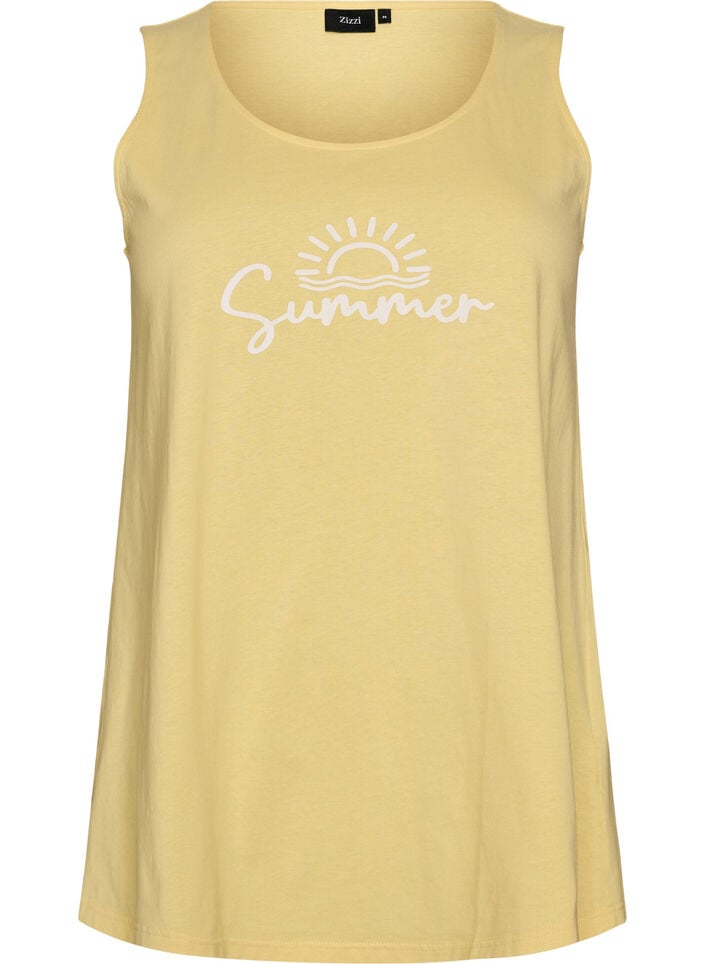 Top en coton avec forme en A, Jaune, Packshot image number 0