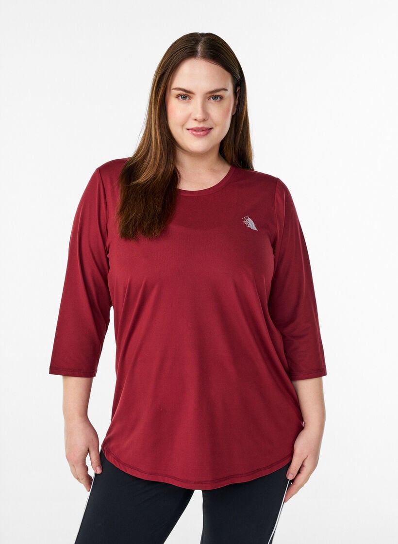 Sporttop met 3/4 mouwen, Rood, Model image number 0