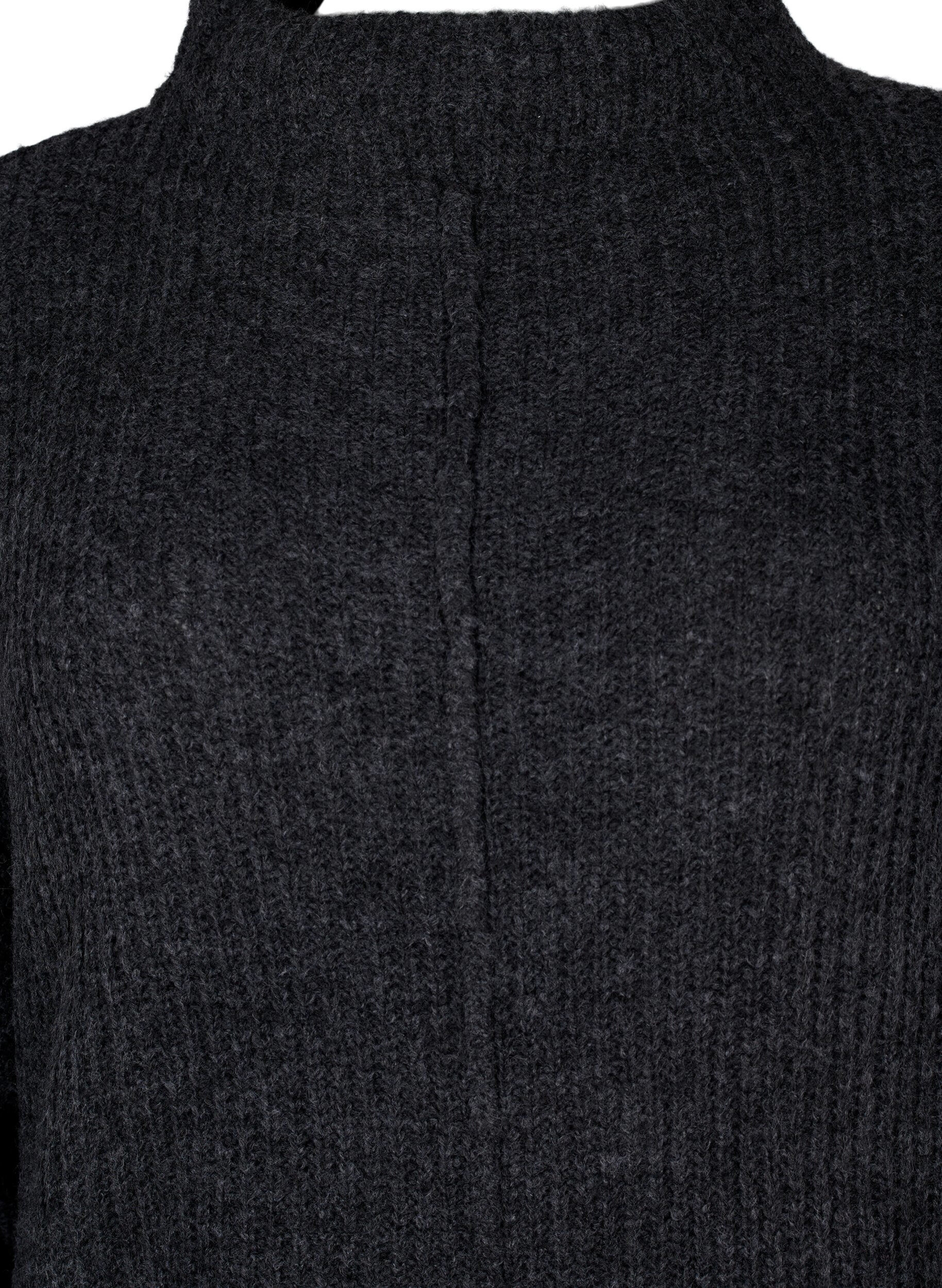 ZizziLange oversized gebreide jurk met split, Grijs, Packshot image number 2