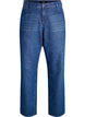 Straight-fit jeans met rhinestones en een hoge taille, Blauw, Packshot image number 0