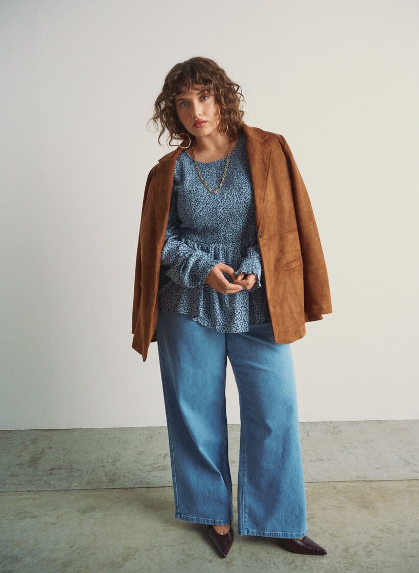 Imitatie su&egrave;de blazer, Bruin, Image