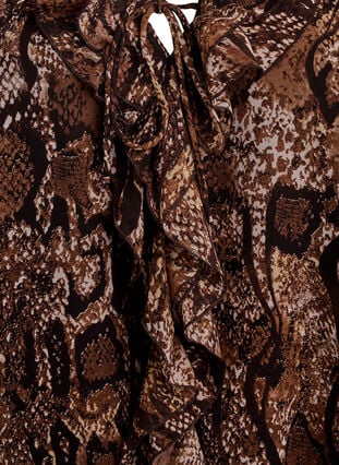 ZizziBlouse met dierenprint en ruches, Brown Snake AOP, Packshot image number 2