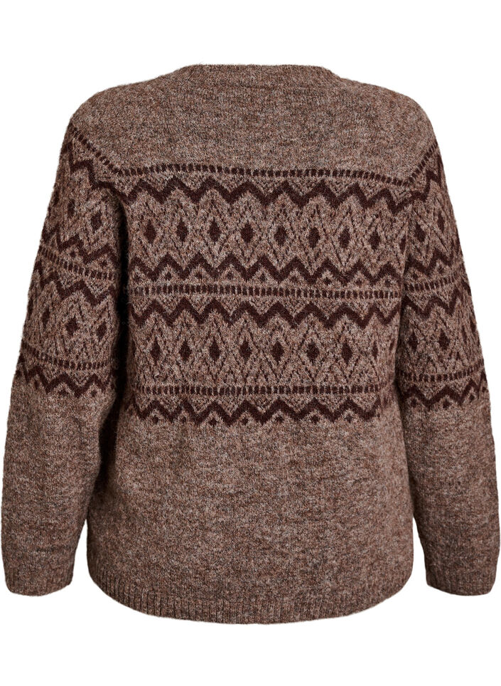 Vest met jacquardpatroon, Bruin, Packshot