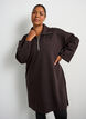 Sportieve sweatshirtjurk met hoge kraag en ritssluiting, Bruin, Model image number 0