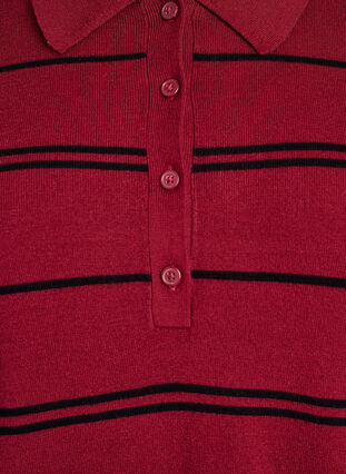 ZizziStrik blouse met kraag, Cabernet Comb., Packshot image number 2