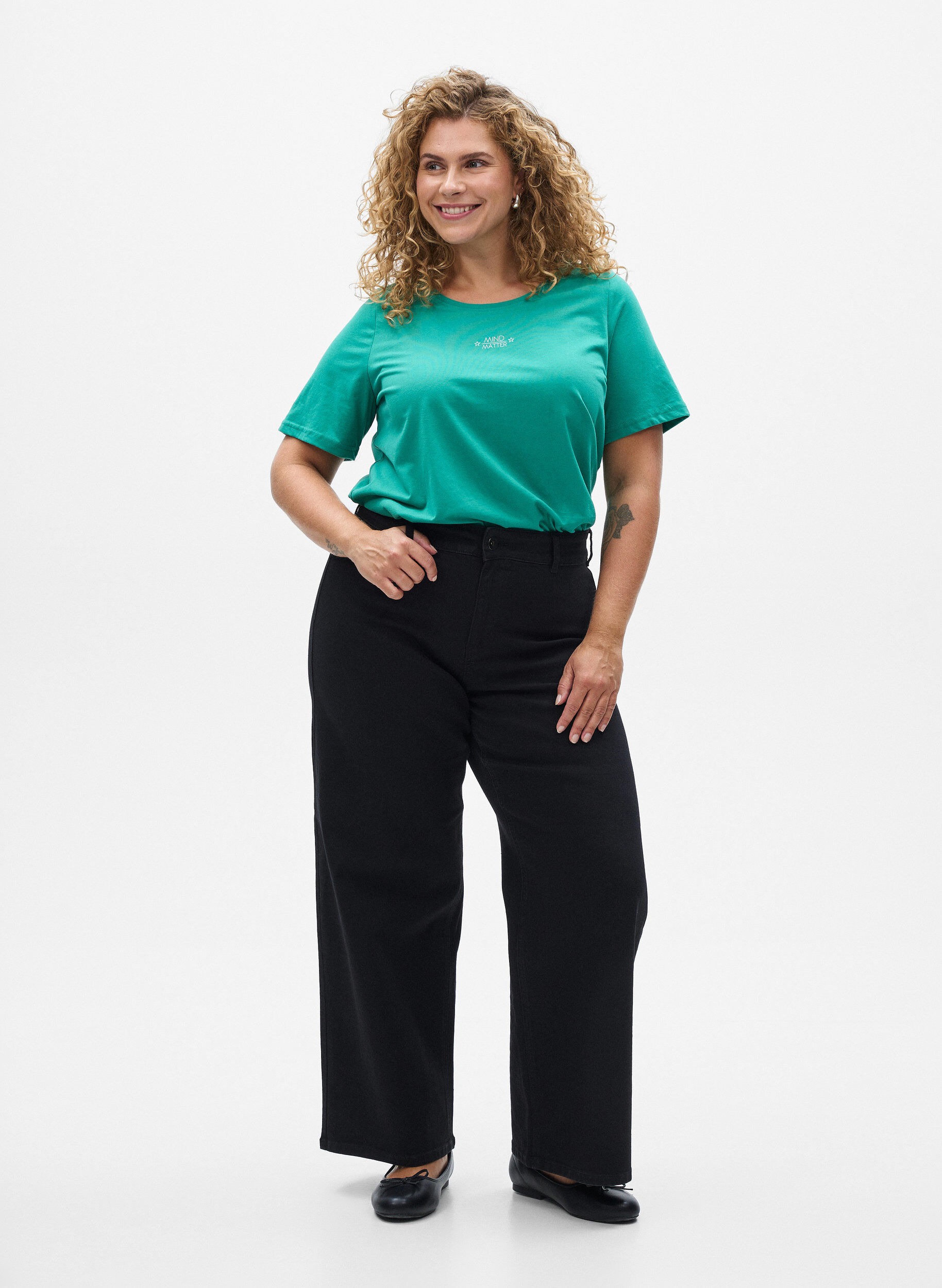 ZizziT-shirt met motief, Groen, Model image number 1