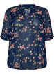 Blouse met bloemenprint en V-hals, Blauw, Packshot image number 0