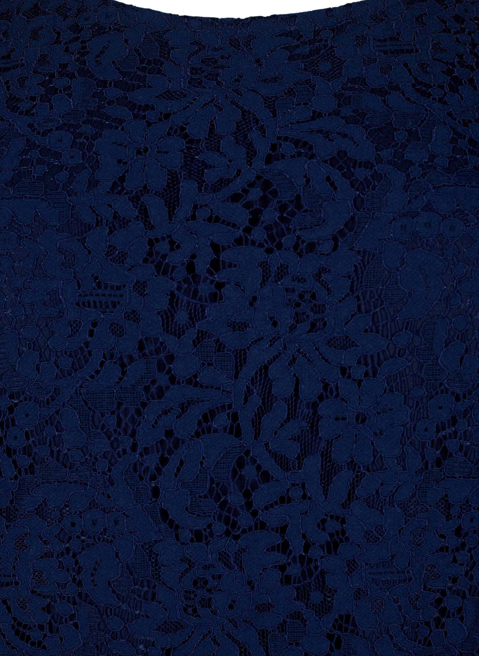 ZizziJurk van kant met lange mouwen, Navy Blazer, Packshot image number 2