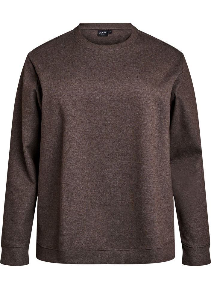 Sweatshirt met ronde hals, Bruin, Packshot image number 0