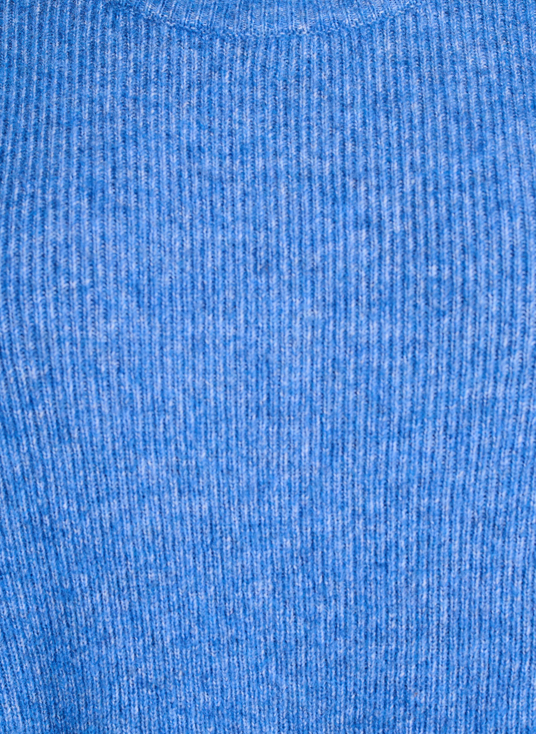 ZizziGem&ecirc;leerde gebreide blouse met ronde hals, Blauw, Packshot image number 2