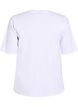 Geribde jersey blouse met korte mouwen, Wit, Packshot image number 1