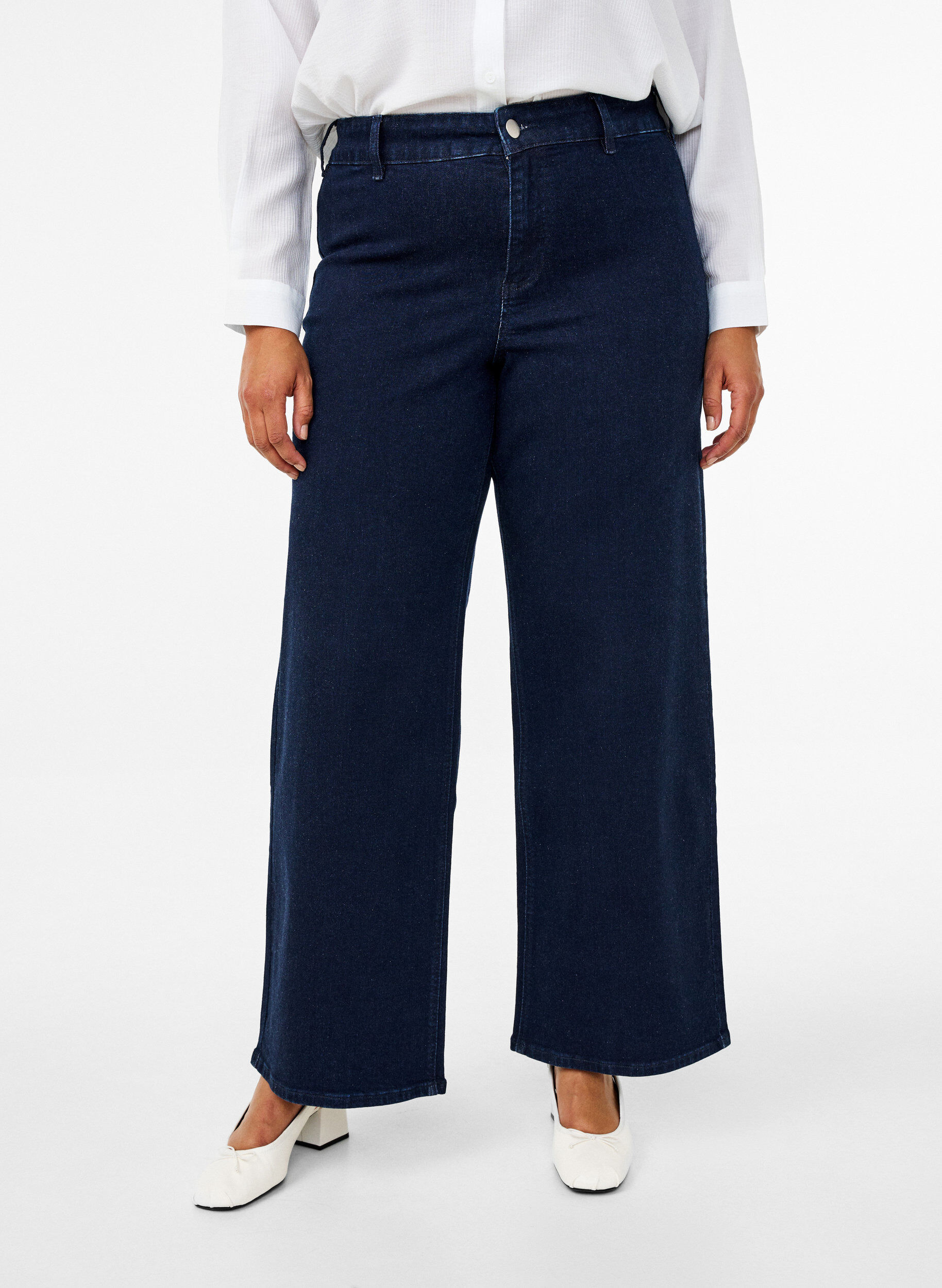 ZizziJeans met hoge taille en wijde pijpen, Blauw, Model image number 2