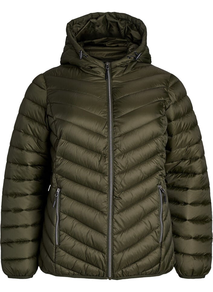 Lichtgewicht jas met capuchon, Groen, Packshot image number 0